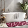 thumbnail image 2 of Burgundy Geometric Quatrefoil Pattern Kitchen Rug Mat,Kitchen Runner Rugs Non Skid Washable,Decorative Kitchen Floor Mats for Kitchen,Sink,Laundry,17"x47.2", 2 of 7