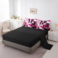 thumbnail image 3 of Erosebridal Geometric Stripe Bedding Sets Twin Size,Rectangle Lines Comforter Sets with Sheets,Patchwork Decor,Reversible,7pcs, 3 of 5