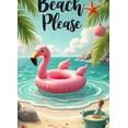 thumbnail image 3 of Colorful Design Beach Banner Flamingo Beach Please Starfish Ocean Decor for Summer Party Holiday Vacation Outdoor Event, 3 of 6