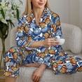 thumbnail image 6 of Hirioo Colorful Butterfly1 for Women's Pajama Sets 2 Piece Pjs Women's Long-Sleeved Pajama Set Button Down Sleepwear,S-XXL-Small, 6 of 7