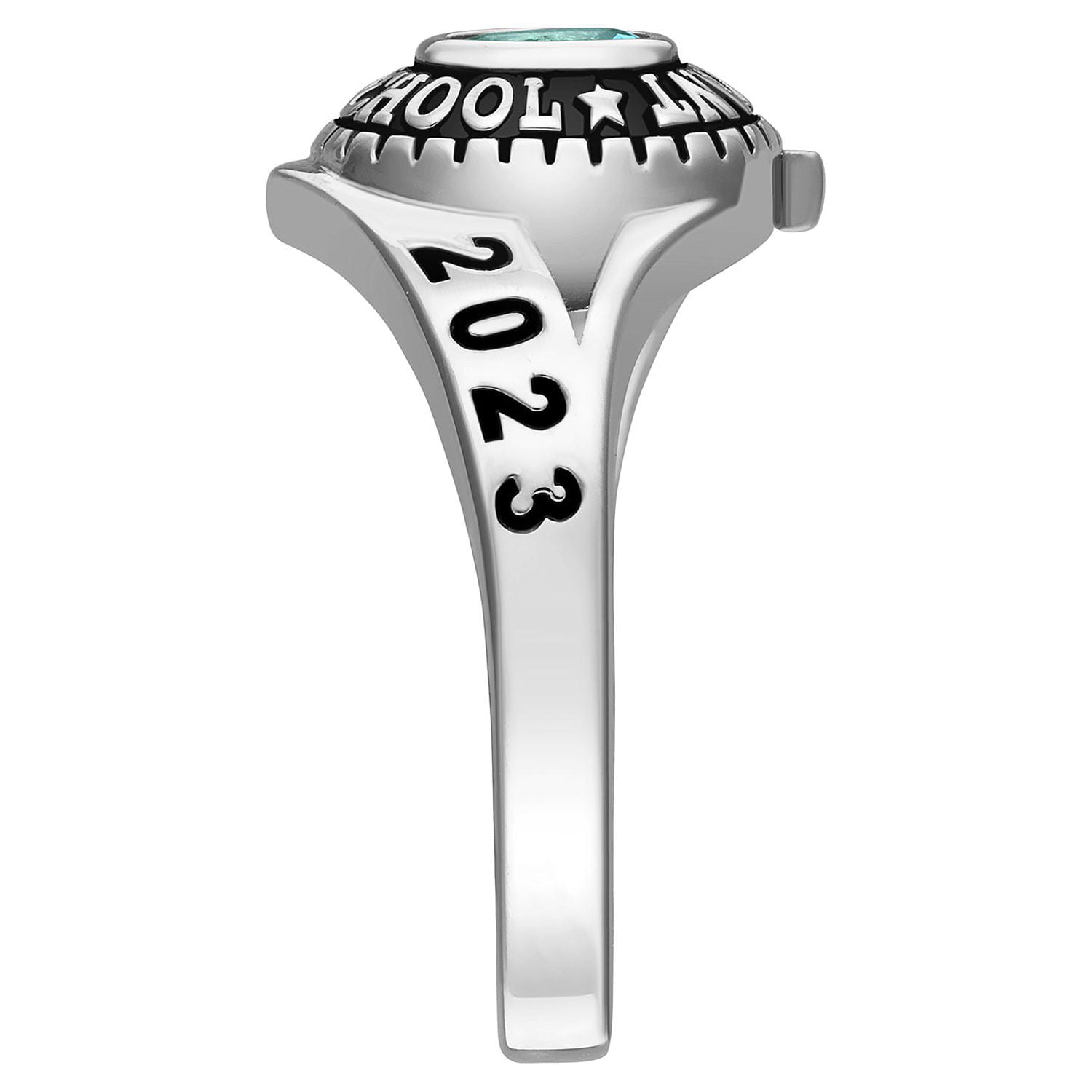 Order Now for 2025 Graduation, Freestyle Class Rings Customized Multicolor Class Rings, Sterling Silver Platinium