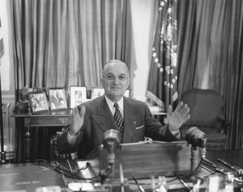 Truman Delivers A Radio And Television Address About A United Nations