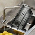 thumbnail image 4 of Lunxisen 1 Pce Robinet de Cuisine avec Pulvérisateur Rétractable Arc Élevé Design Moderne Poignée Unique Nickel Brossé Filtre à Eau, 4 of 7