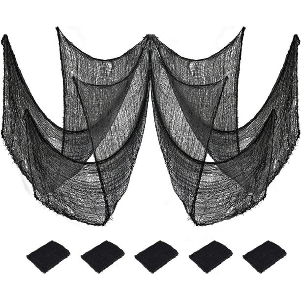 Tela de Gasa Decorativa para Halloween (180 Cm) | Tema de Terror para Fiestas y Decoración Del Hogar | Fibra de Poliéster Resistente | Versátil para Colgar En Paredes, Puertas o Techos | Fácil de Lim