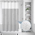 thumbnail image 3 of No Hook Shower Curtain, Modern Minimalist Art Shower Curtains for Bathroom with See Through Top Window, Gray Simple Geometric Lines Art Waterproof & Washable Bath Curtain Stand Up Stall 36"x72", 3 of 9