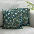 thumbnail image 3 of GOSMITH  Square Fabric Throw Pillow Cushion Cover Peacock Pattern Peacock Feathers Double Sides Various Size, 3 of 5