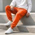thumbnail image 6 of Resicozy Casual Joggers for Men Cotton Drawstring Elastic Waist Cargo Pants Lightweight Sweatpants with Pockets Saffron M, 6 of 7