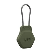 UAG AirTag Case - Hard Shell Lock Case AirTag Holder Keychain with Wire Cable for Keys, Luggage & Bags, Anti-Lost Ultra Secure GPS Protective Cover, Civilian Olive Drab