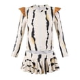 thumbnail image 7 of LYEAA Girl Swimming Suits Two Piece Long Sleeve Swimsuits Ruffle Striped Bathing Suit Summer Modest Beach Swimwear, 7 of 7