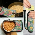 thumbnail image 5 of Yayeee Oven Mitts and Pot Holder Set of 4 Heat Resistant Kitchen Gloves Baking Hot Pad, Floral Pattern, 5 of 5
