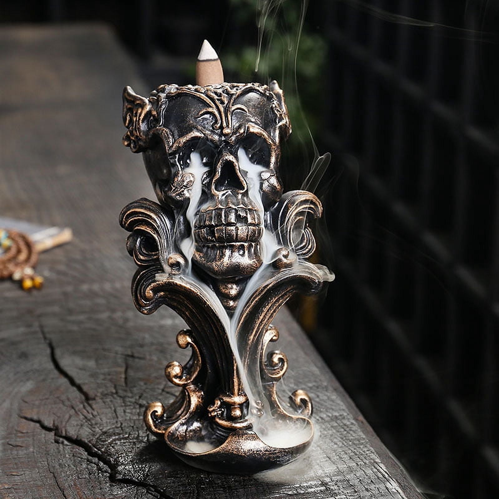 Backflow Incense Holder Burner Resin Skull Incense Burner Waterfall Incense Burner Home Decor