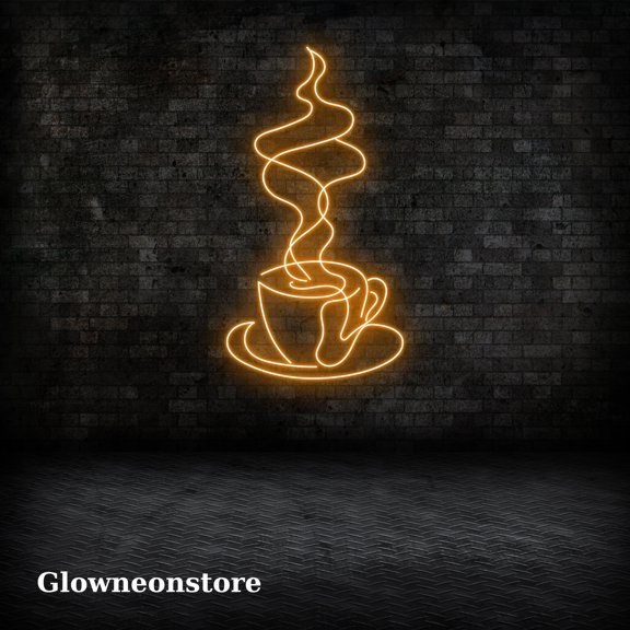 Glowneon Coffee Cup Neon Sign, Coffee Shop Led Light Decor, Coffee Neon Sign, Coffee Bar Decor