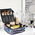 thumbnail image 5 of FORMRS Travel Makeup Bag Large Capacity Train Case Cosmetic Organizer with Adjustable Dividers, Pink Marble Pattern, 5 of 8