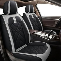 LAONNVIR Seat Covers for Cars Leather Waterproof Universal Fit for Ford Escape 2001-2024 (5 Seats,Black Grey)