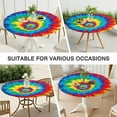 thumbnail image 7 of Colorful Rainbow Tie Dye Spiral Pattern Round Fitted Tablecloth with Elastic Edge,Dining Table Cover Waterproof,Outdoor Round Tablecloth for Camping,Dining,Indoor and Outdoor, 7 of 7