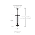 thumbnail image 2 of Capital Lighting - Kent - 3 Light Outdoor Hanging Lantern In Minimalist, 2 of 5