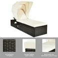 thumbnail image 5 of Spaco Patio Lounge Chair, Chaise Cushioned Top Canopy Patio Rattan Lounge Chair with Tea Table, 5 of 10