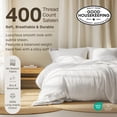 thumbnail image 3 of California Design Den Queen Fitted Sheet Only, Soft 400 Thread Count 100% Cotton Sateen, Deep Pocket, All-Around Elastic, Sidedicators - Bright White, 3 of 10