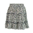 thumbnail image 5 of Women's Tennis Skirts Summer High Waist Ruffled Summer Print Floral Skirt Women Casual Beach Bohemian Short Style Blue XXL, 5 of 6