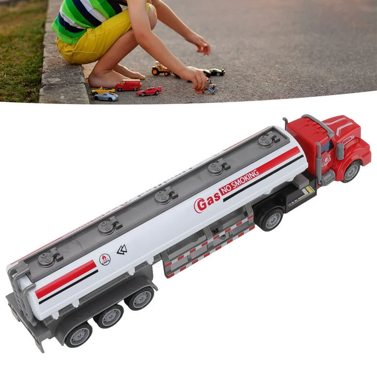 RC Semi Trailer, ABS Material Durable Wheels Educational Interesting Pull  Back Truck Model For Gift Long Head Pull Back Oil Tanker