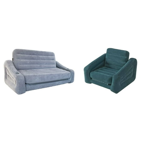 Intex Queen Inflatable Pull-Out Sofa Airbed + Inflatable ...