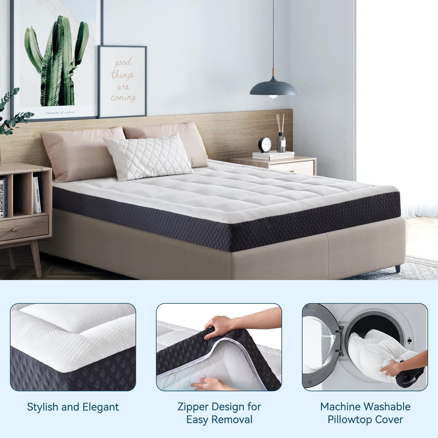 ELEMUSE 5 in Twin Mattress for Kids, Cooling Gel Memory Foam with Pillowtop
