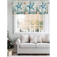 thumbnail image 5 of Coastal Starfish Curtain Valances for Windows, Ocean Coral Starfish Nautical Map Kitchen Valance Window Treatment, Light Filtering Block Curtains for Bathroom/Bedroom/Living Room 42'' x 12'', 5 of 9