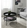 thumbnail image 4 of Kate and Laurel Nira Modern Round Two-Tier Coffee Table, 26 Inch Diameter, Black, Glam Coffee Table, 4 of 7