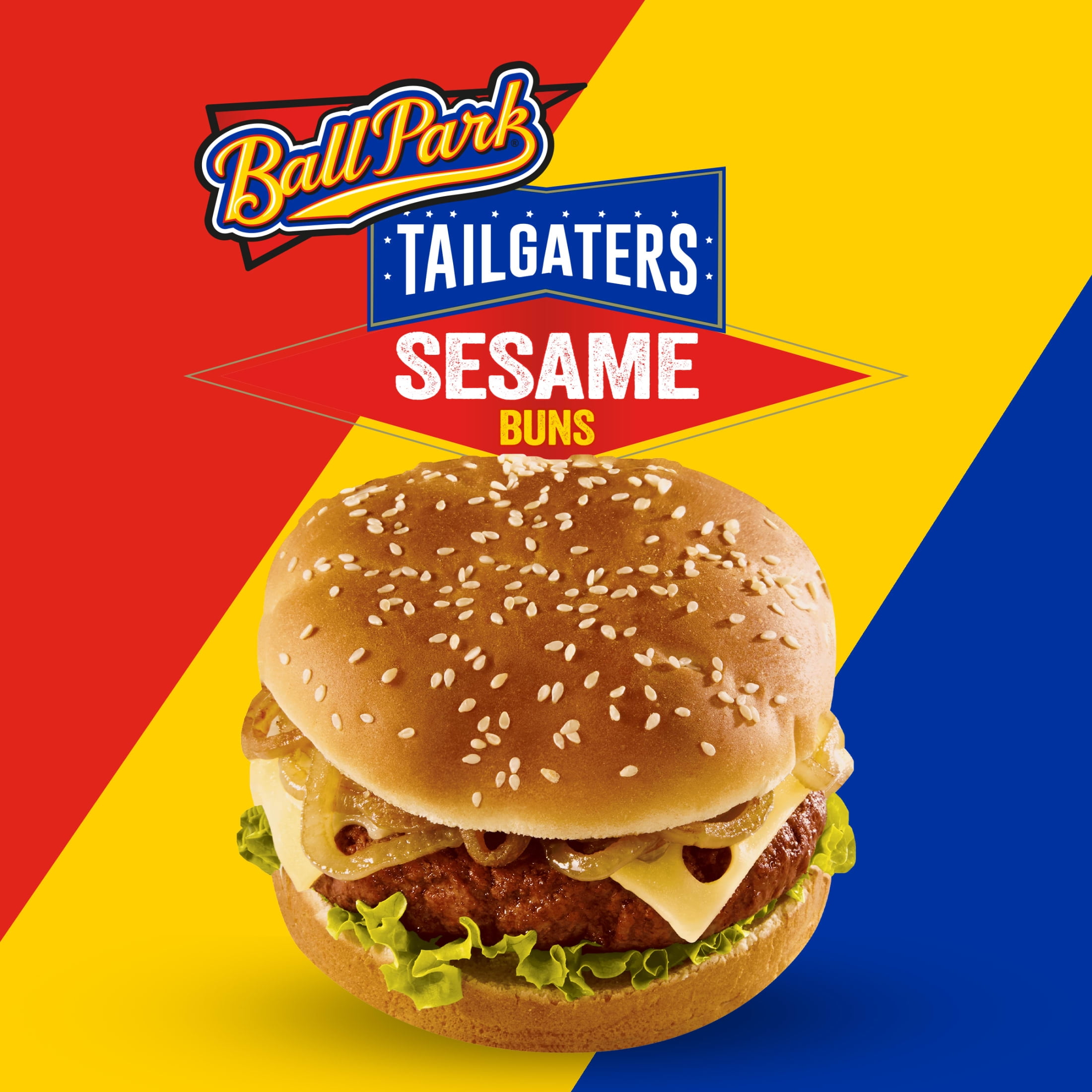 Ball Park Tailgaters Sesame Buns, 8 count, White Hamburger Buns, 21 oz Bag