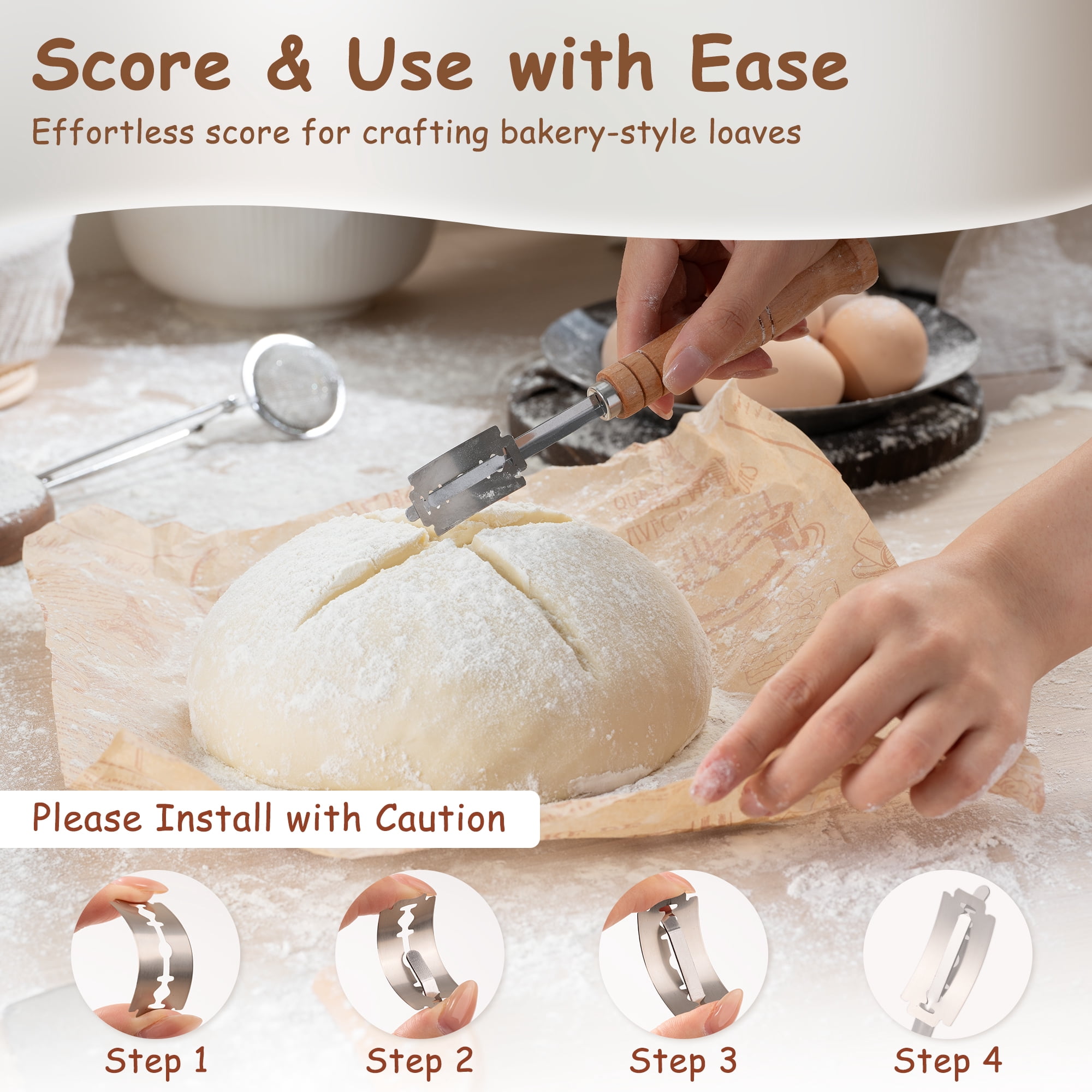 Astercook Sourdough Starter Kit, 56-Piece Bread Making Kit with Round & Oval Bread Proofing Baskets, Complete Sourdough Bread Baking Supplies Set, Perfect Gifts for Beginners & Home Bakers
