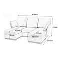 Papajet Sectional Sofa, Modular U Shaped Couch with Ottomans 5 Seat
