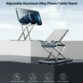 thumbnail image 2 of TFixol Adjustable Aluminum Alloy Phone Tablet Stand Portable Folding Phone Bracket Stable Structure for Mobile Phone Tablet Blue, 2 of 8