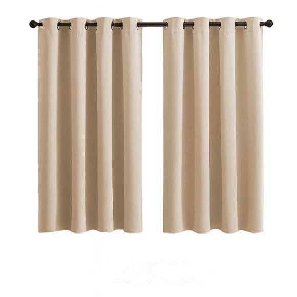 Bedroom Curtain Blackout Curtain Fabric, Microfiber Insulated Solid Ring Top Blackout Curtain/curtain