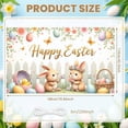 thumbnail image 2 of Cute Cartoon Happy Easter Banner Pastel Color Easter Backdrop Floral Decoration Easter Display for Easter Party Home Decoration Outdoor Celebration, 2 of 8