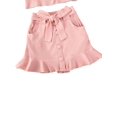 thumbnail image 4 of Kids Baby Girls Sling Ruffle Tube Top + Buttons Pocket Flared Mini Skirts Clothes Set, 4 of 5