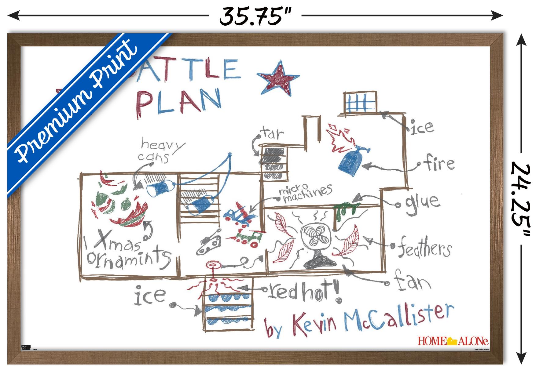 Home Alone - Map Wall Poster, 22.375" x 34", Framed