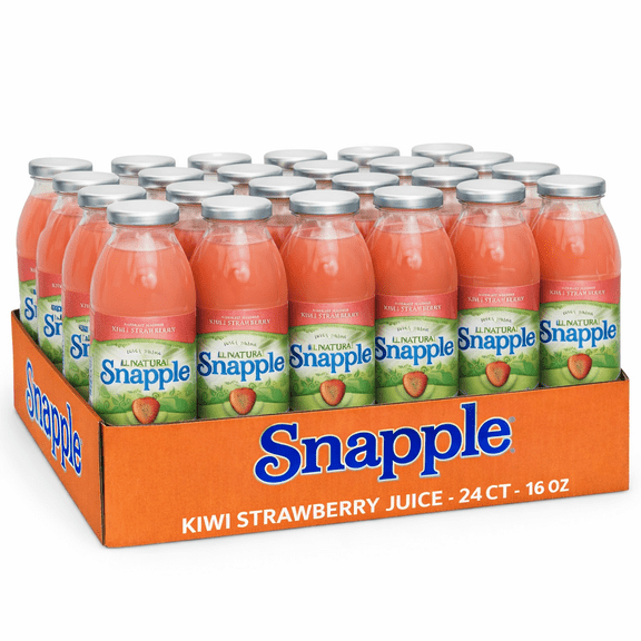 Snapple Kiwi Strawberry Juice Drink 24 Pack 16 oz Glass Bottles Fruit Beverage