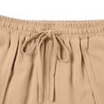 thumbnail image 5 of WULMLEO Barrel Pants Women Cotton Baggy Elastic Waist Loose Fit Cropped Palazzo Trousers Casual Lightweight Comfy Travel Outfits Brown L, 5 of 5
