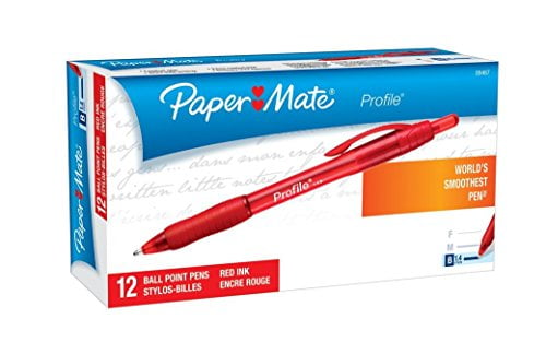 Profile Ballpoint Retractable Pen, Red Ink, Bold, Dozen