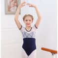 thumbnail image 5 of Hienoo Toddler Girl's Ballet Dance Dress Lace Short Sleeve Leotards with Removable Tutu Skirt, 5 of 7