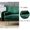 thumbnail image 6 of Velvet Fabric Couch, 2 Small Pillows, Modern Loveseat Sofa Twin Size Contemporary Sofas for Living Room & Bedroom (71"Green), 6 of 10