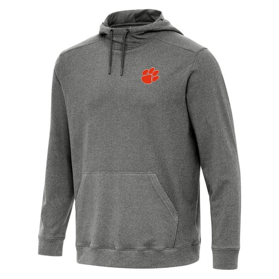 Men's Antigua Heather Black Clemson Tigers Cloud Pullover Hoodie