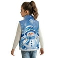 thumbnail image 3 of Pzuqiu Christmas Snowman Girls Sleeveless Vests 4T Polyester Comfortable Zipper Winter Sleeveless Jacket with Pockets Warm Fall Outfits Fashion Clothing for Everyday Wear, 3 of 7
