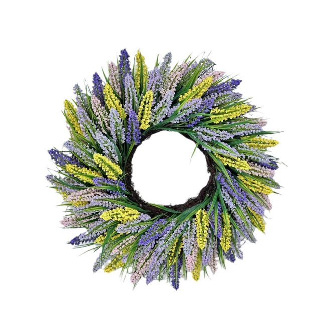 Spring Wreath 20inches Artificial Wreath with Flower Summer Wreath for Front Door Wall Window Party Festival Wedding