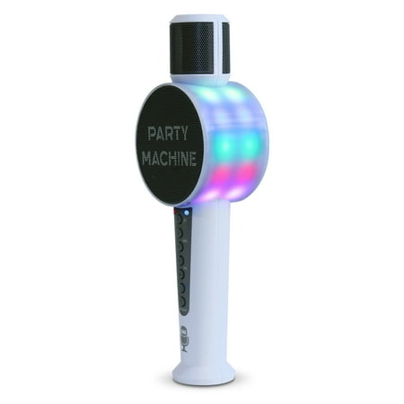 The Singing Machine Party Microphone Instrument with Bluetooth and Voice Changers, White
