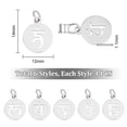 thumbnail image 3 of 1 Box 24Pcs 6 Styles 304 Stainless Steel Charms with Jump Ring Flat Round with Ohm/Aum Charm Stainless Steel Color 14x12x1.1mm Hole: 3mm 4pcs/style, 3 of 5