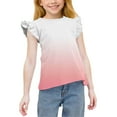 thumbnail image 1 of SROBPTY T-Shirts d'Été pour Filles, T-Shirts Décontractés à Manches à Volants Col Rond Rose 14 Ans, 1 of 4