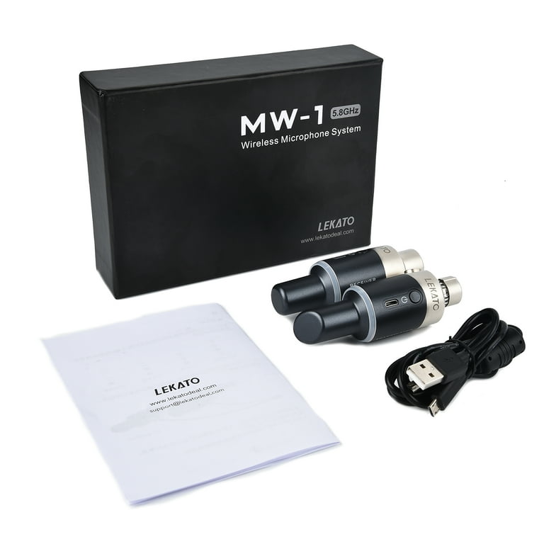 LEKATO MW-1 Wireless System 5.8Ghz Microphone Transmitter Receiver