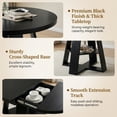 thumbnail image 4 of Miniyam Extendable Round Dining Table for 4–8 People, 43.3” to 59” Retractable Kitchen Table with Storage Shelf, Farmhouse Dining Table, Black, 4 of 7