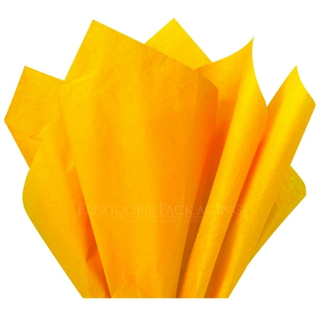 Gold Stars Tissue Paper - Goldenrod Yellow Tissue Paper, 15